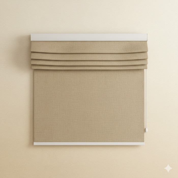 Classic Linen Roman Blind - Natural Oatmeal Classic Linen Roman Blind - Natural Oatmeal - Image 1