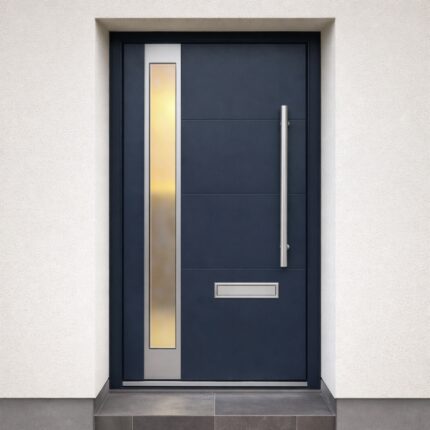 Midnight blue Modo contemporary composite door professionally installed in a Dublin home entrance — Dublin Blinds