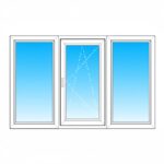 Brilliant white three-part uPVC tilt-and-turn window installed in Dublin house facade — Dublin Blinds