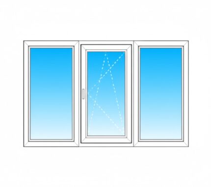 Brilliant white three-part uPVC tilt-and-turn window installed in Dublin house facade — Dublin Blinds