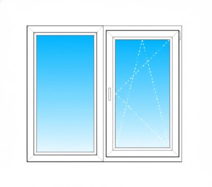 Brilliant white two-part uPVC tilt-and-turn window installed in traditional Dublin kitchen
